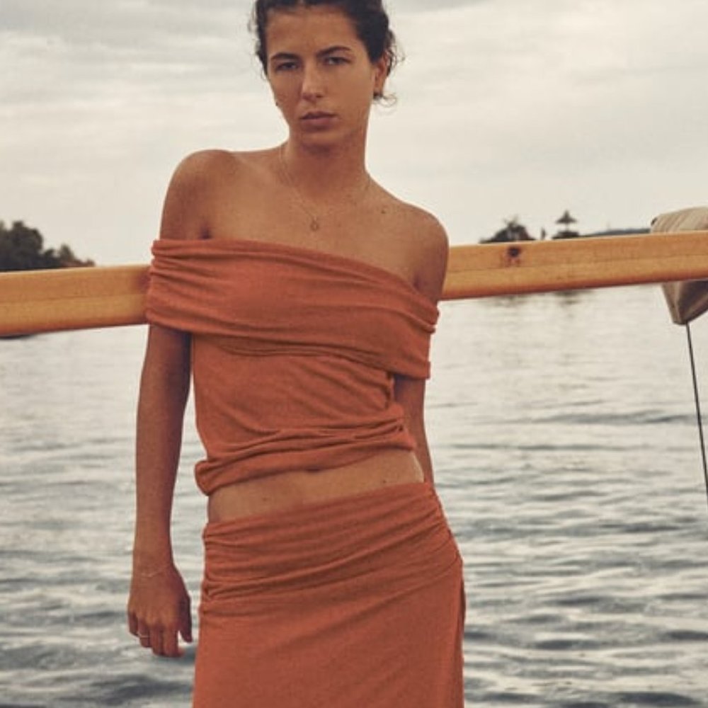 Rustic Strapless Top| Terracotta